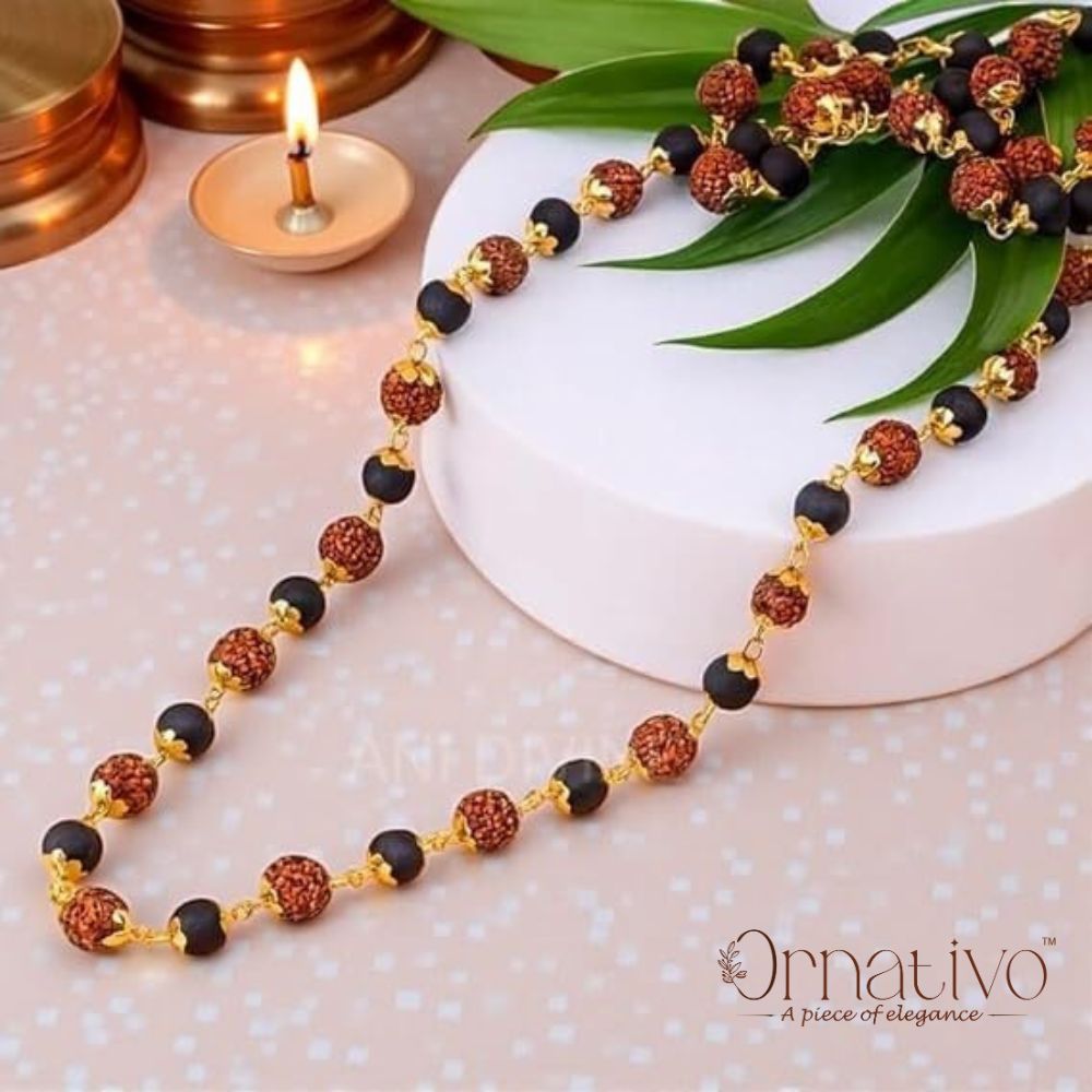 Gold Plated Rudraksha Karungali Mala