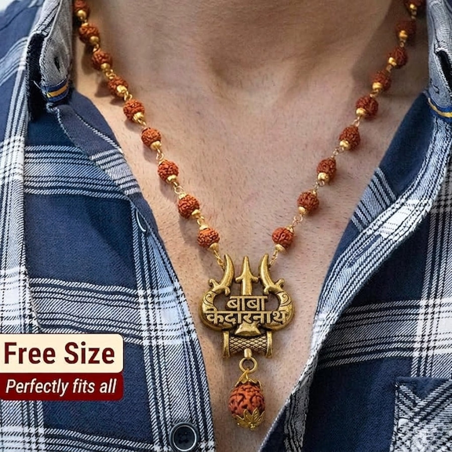 Authentic 5 Mukhi Rudraksha mala with premium gold bead caps