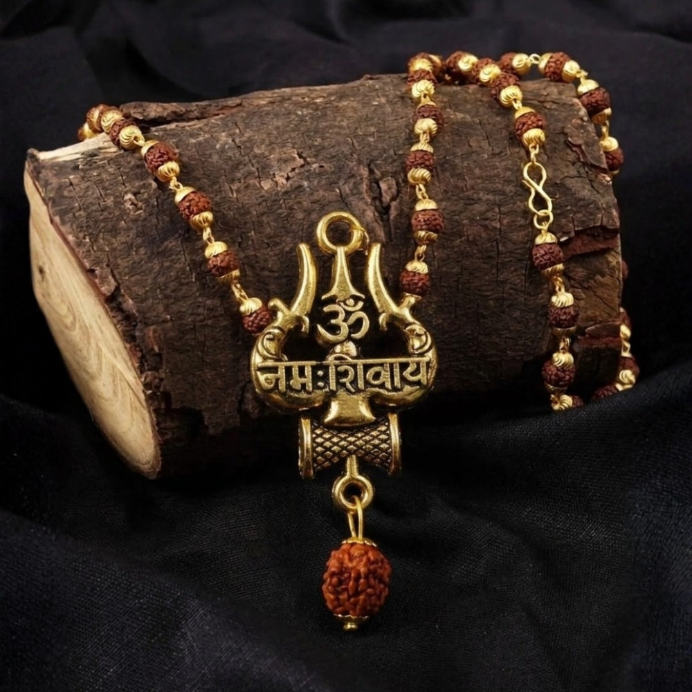 Handcrafted religious jewelry featuring Shiva mantra script pendant for leaders
