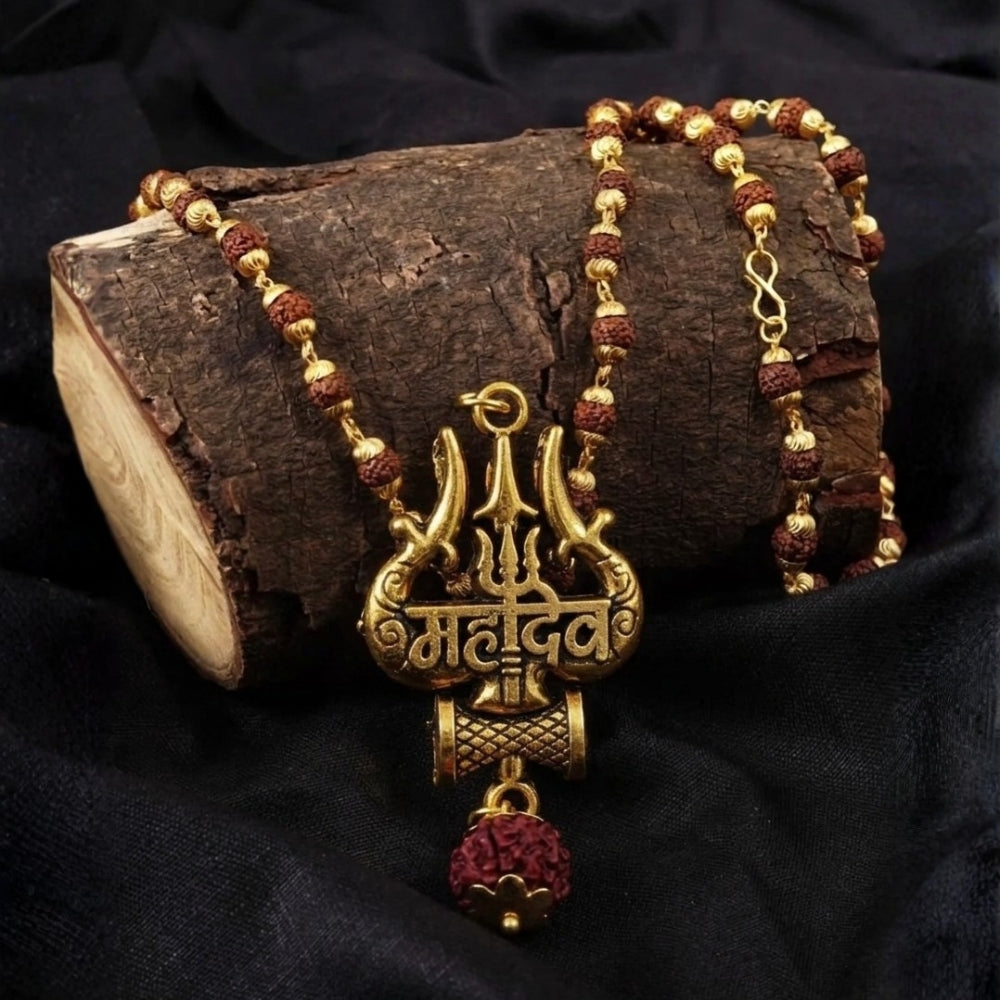 Traditional Indian Rudraksha 108 beads luxury mala with gold capping