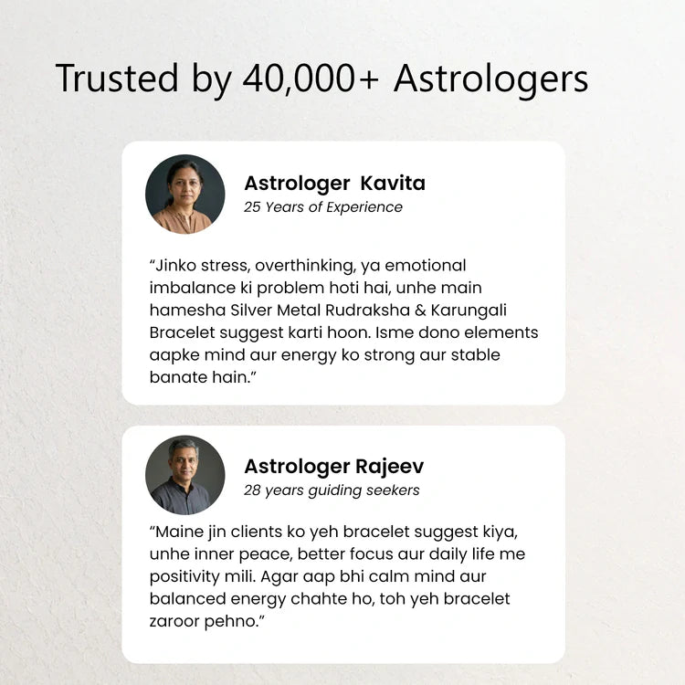 Vastu remedies for career success with silver metal Karungali jewelry.