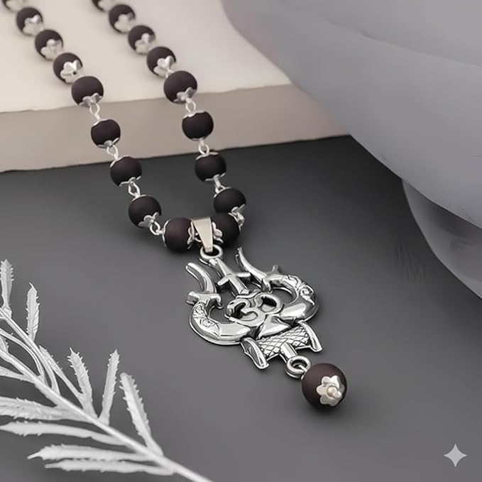 Premium silver capped karungali beads for mental peace and success