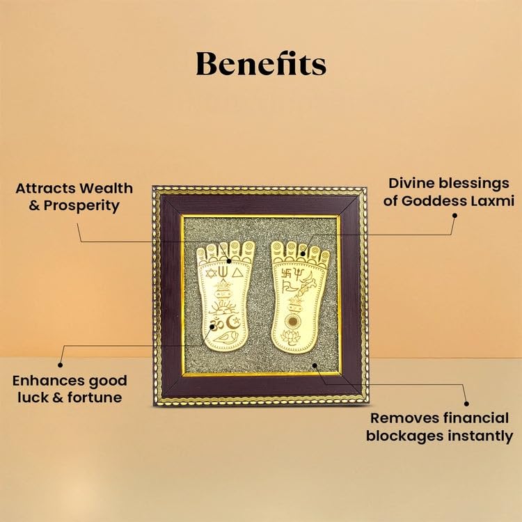 Vastu Lakshmi Paduka pyrite frame for office prosperity