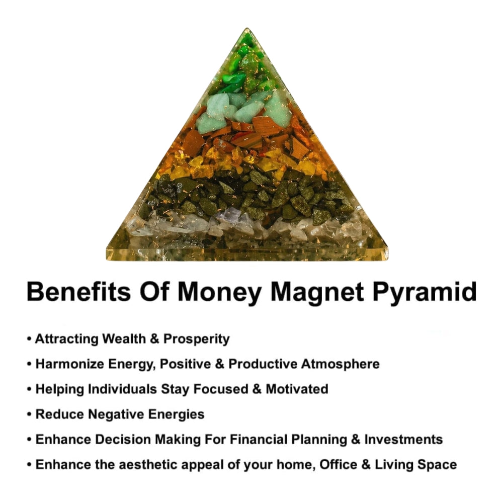 Money Magnet Pyramid | Raw Pyrite & Crystal Wealth Attractor for Vastu