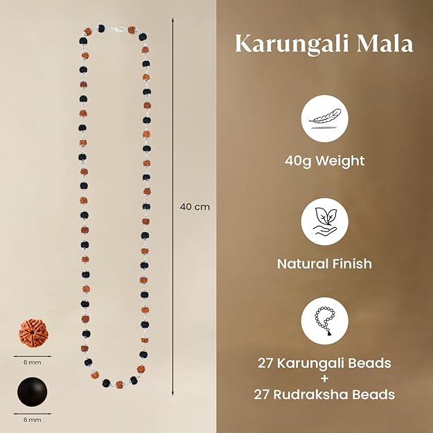 Silver Plated Rudraksha Karungali mala
