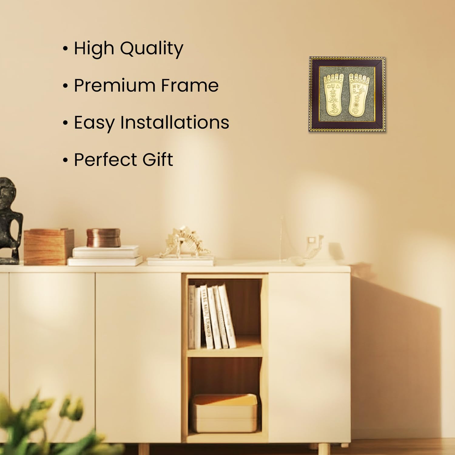 Unique Lakshmi devotional gift item featuring natural pyrite