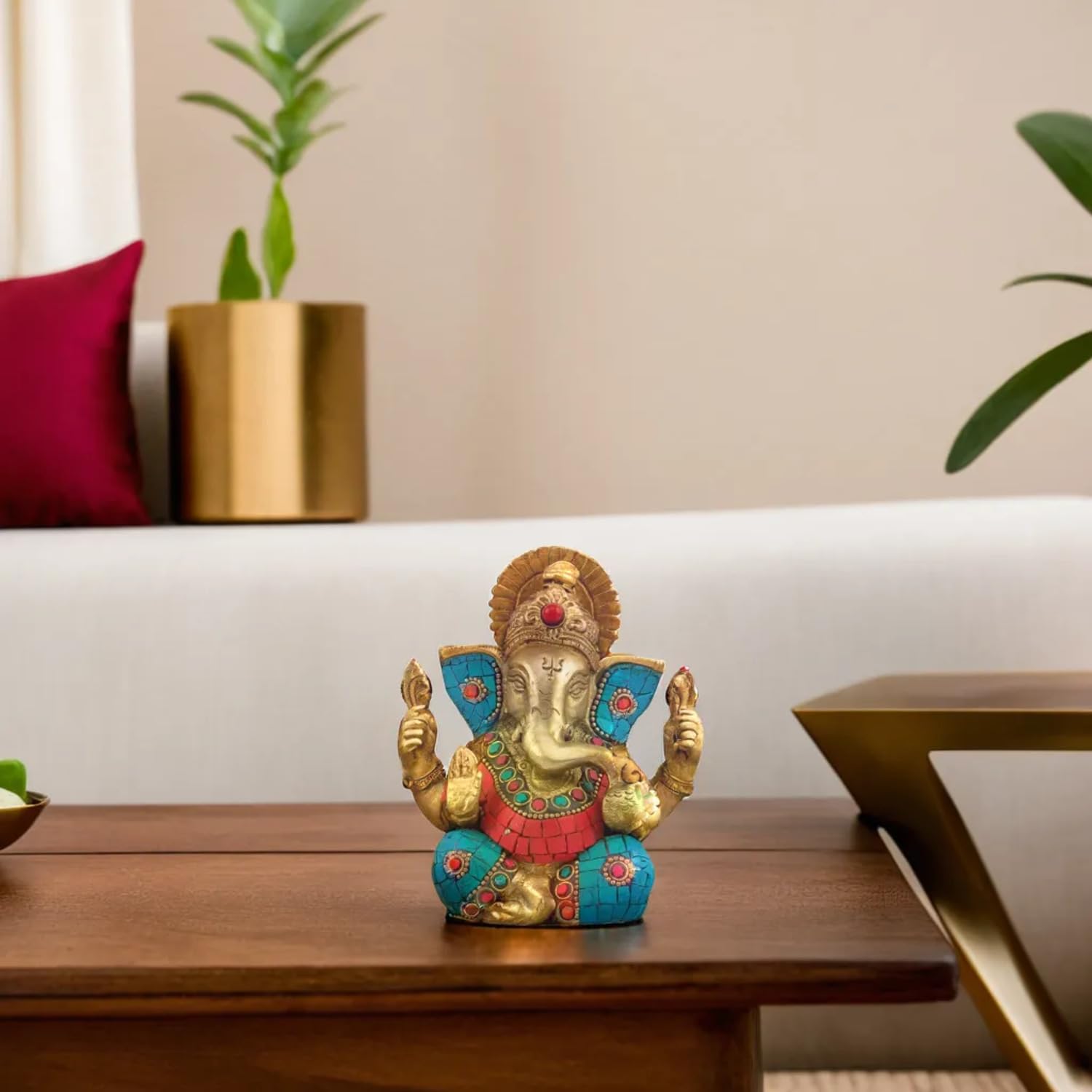 Brass Lord's Ganesh Idol | Ganesh ji Murti for Home, Office and Pooja Room