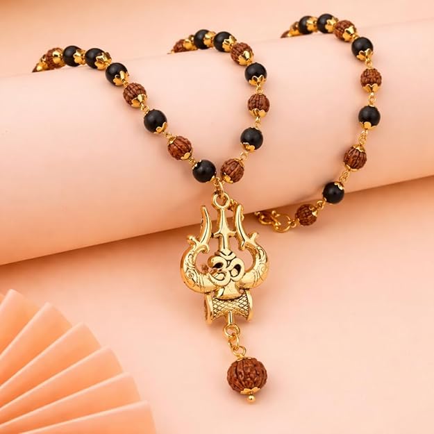 Original Rudraksha Karungali mala with golden caps for success