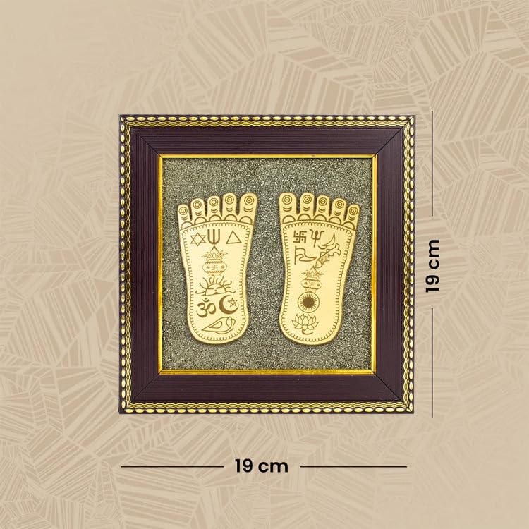 Metallic luster pyrite with sacred footprints for home temple