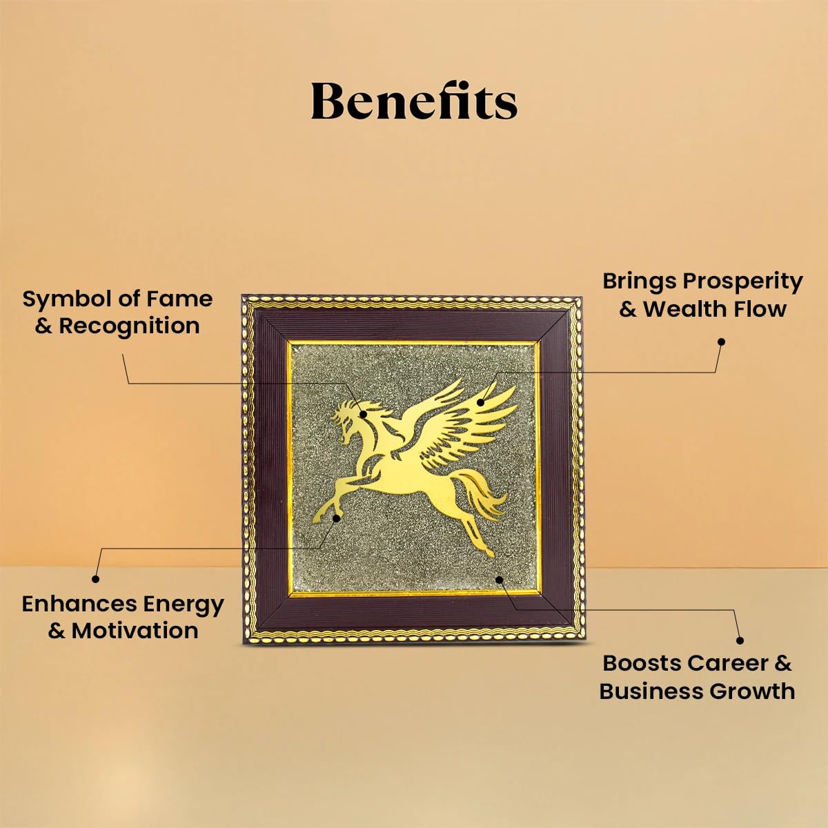 Spiritual victory horse on pyrite stone for rapid success