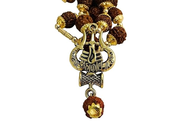 Premium quality Rudraksha mala with high-shine Mahakal pendant