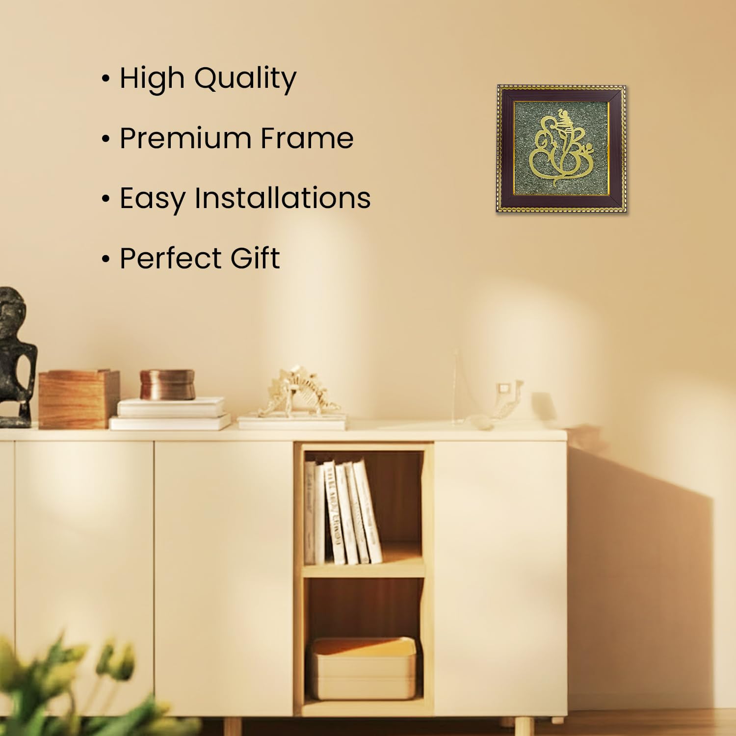 Vastu Ganesha pyrite frame for office success and wealth