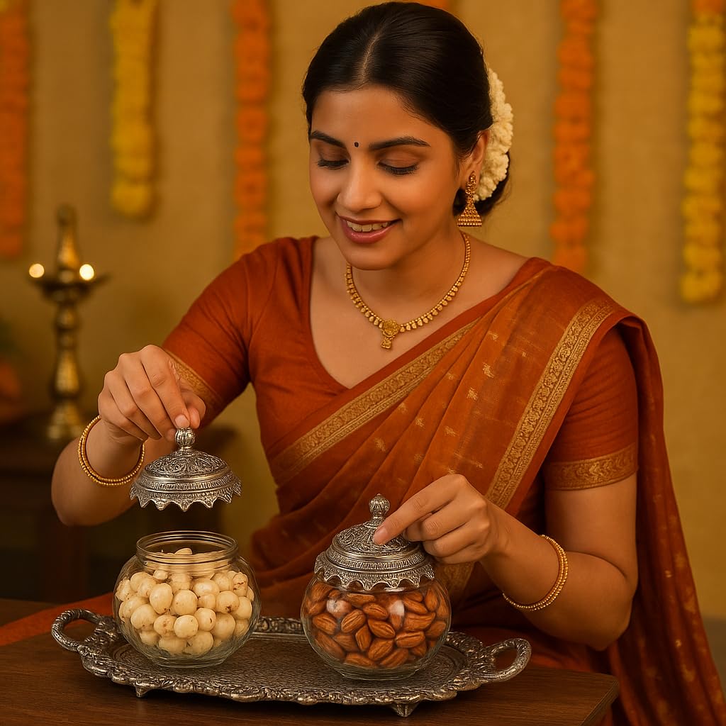 Juego de cuencos de vidrio de herencia para frutos secos y dulces, para decoración de mesa en el hogar y la oficina.
