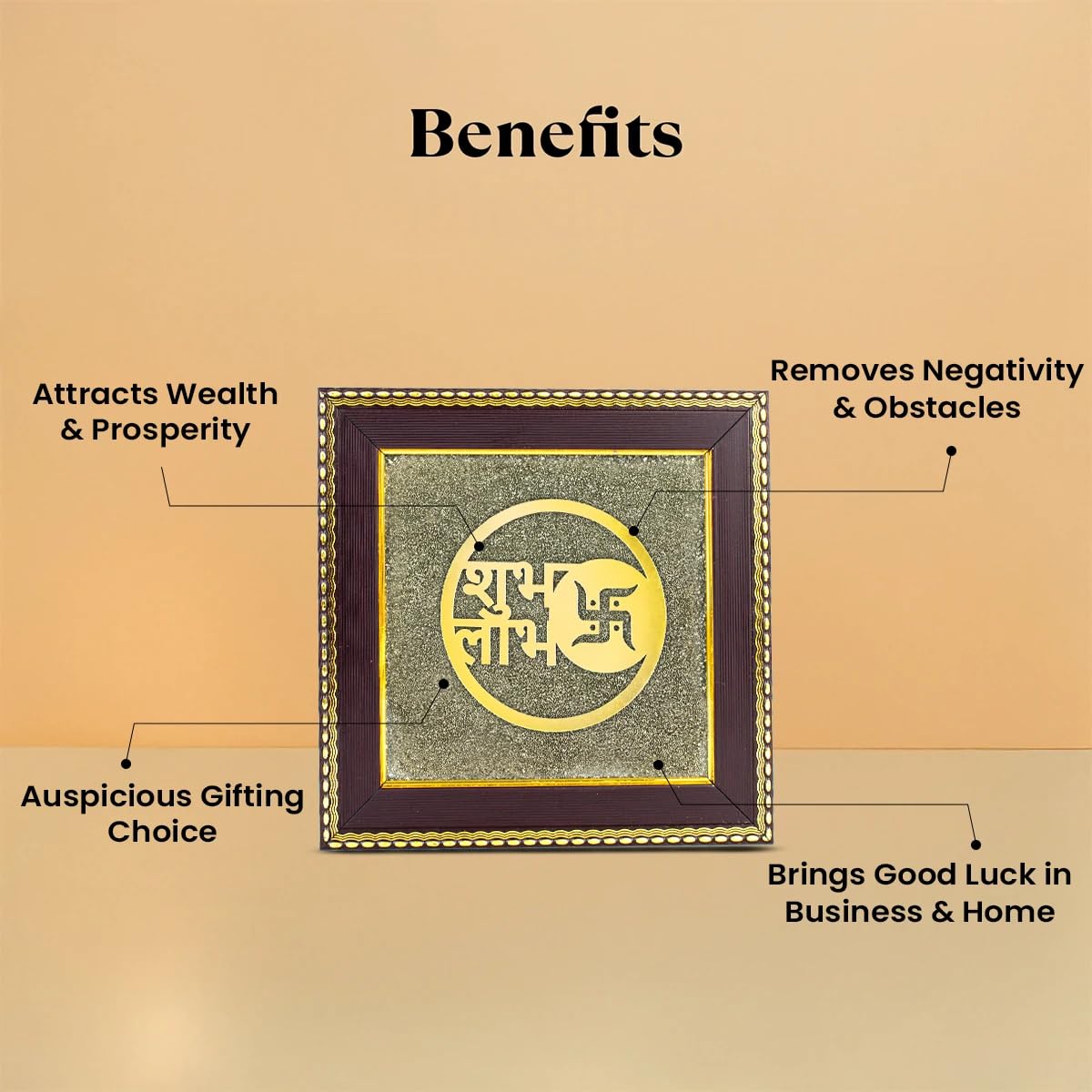 Vastu Shubh Labh pyrite frame for office entrance decor