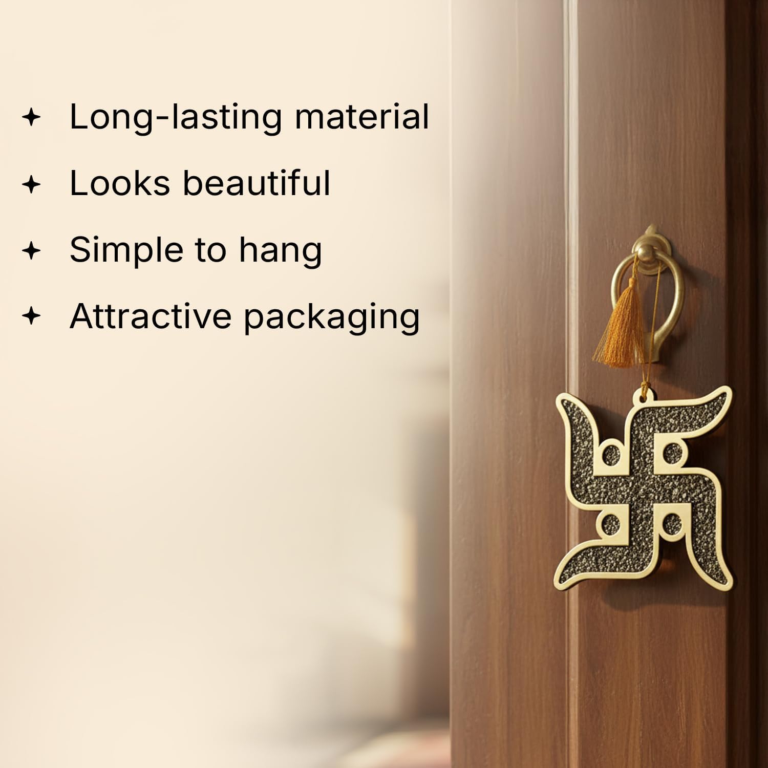 Pyrite crystal Swastik symbol for home entrance protection