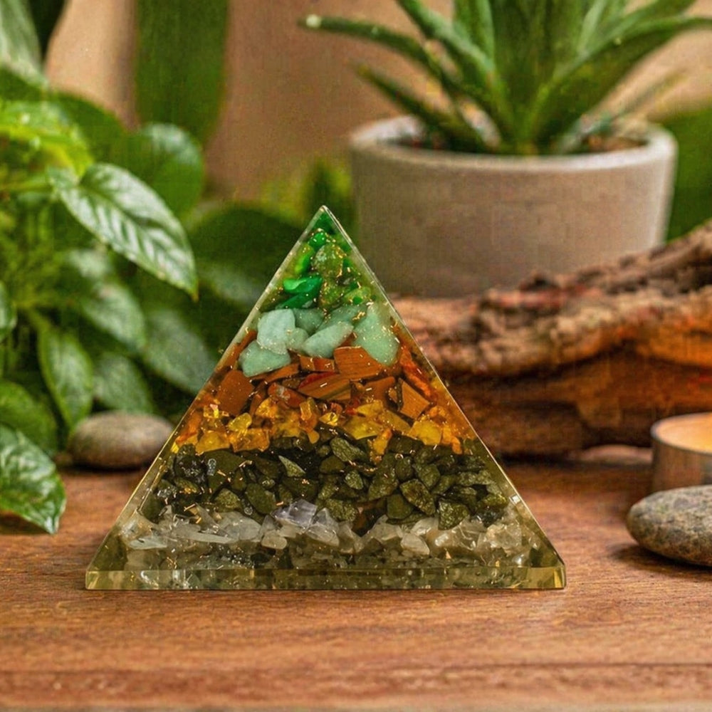 Money Magnet Pyramid | Raw Pyrite & Crystal Wealth Attractor for Vastu