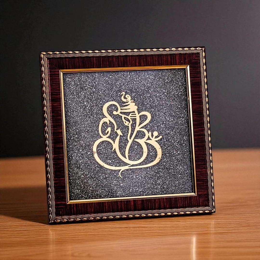Spiritual Ganesha statue on pyrite stone for removing obstacles