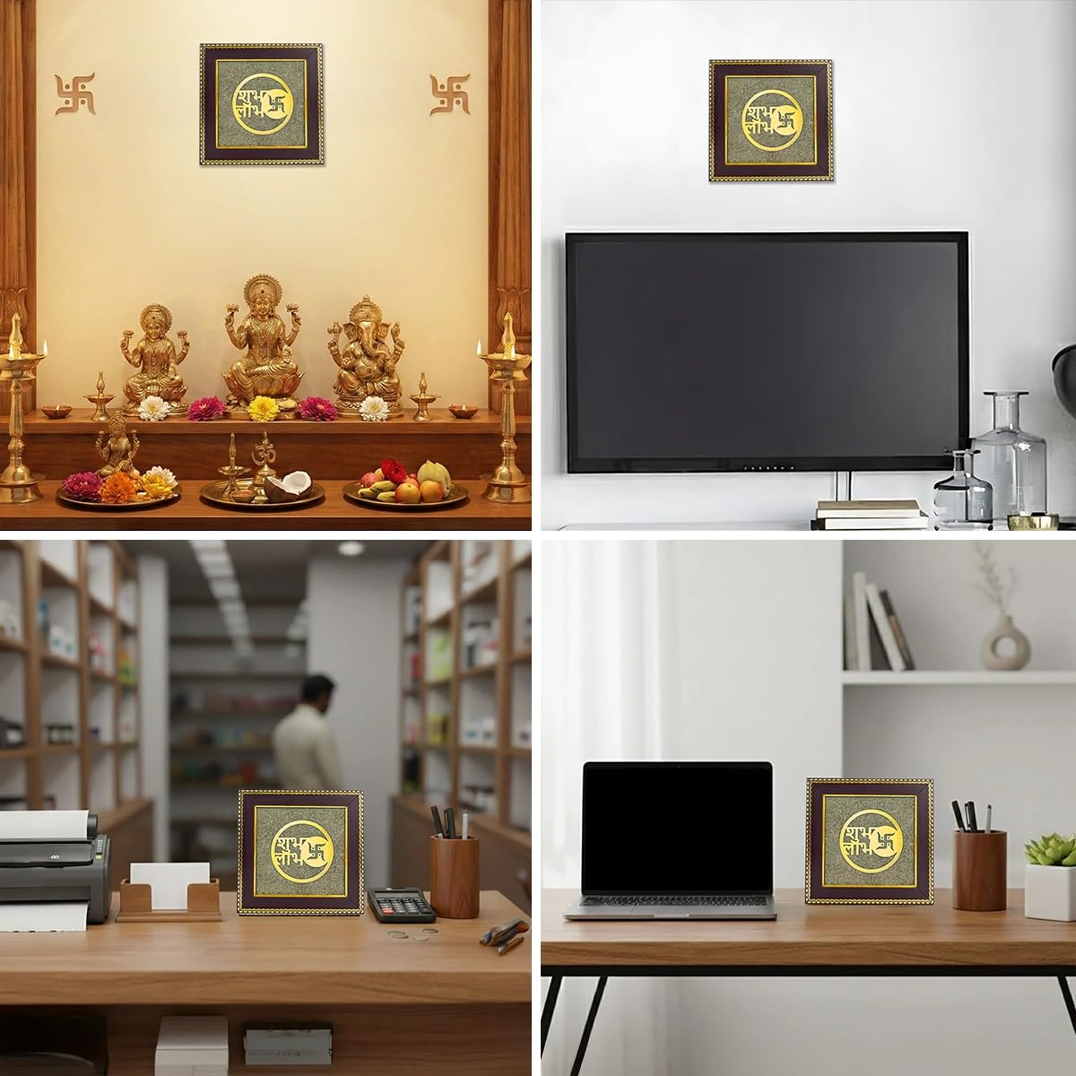 Natural pyrite gemstone with divine Shubh Labh for prosperity