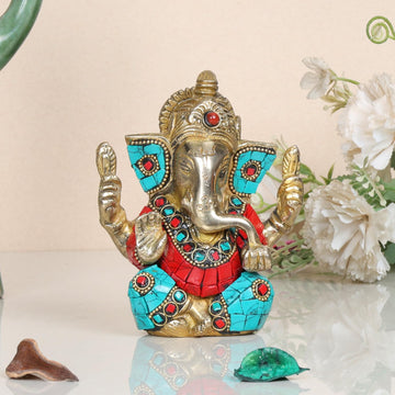 Brass Lord's Ganesh Idol | Ganesh ji Murti for Home, Office and Pooja Room