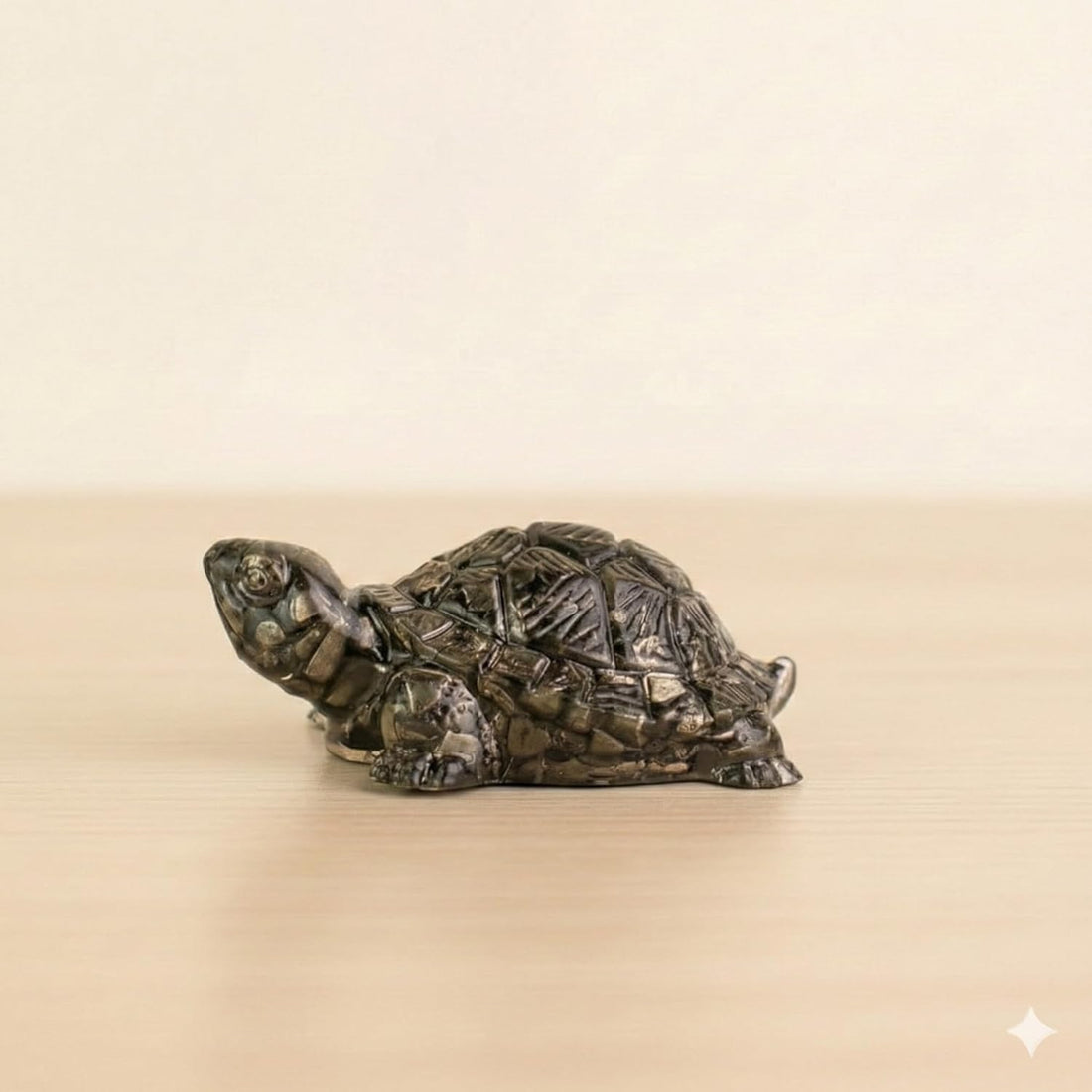 Natural pyrite tortoise for wealth attraction and Vastu.