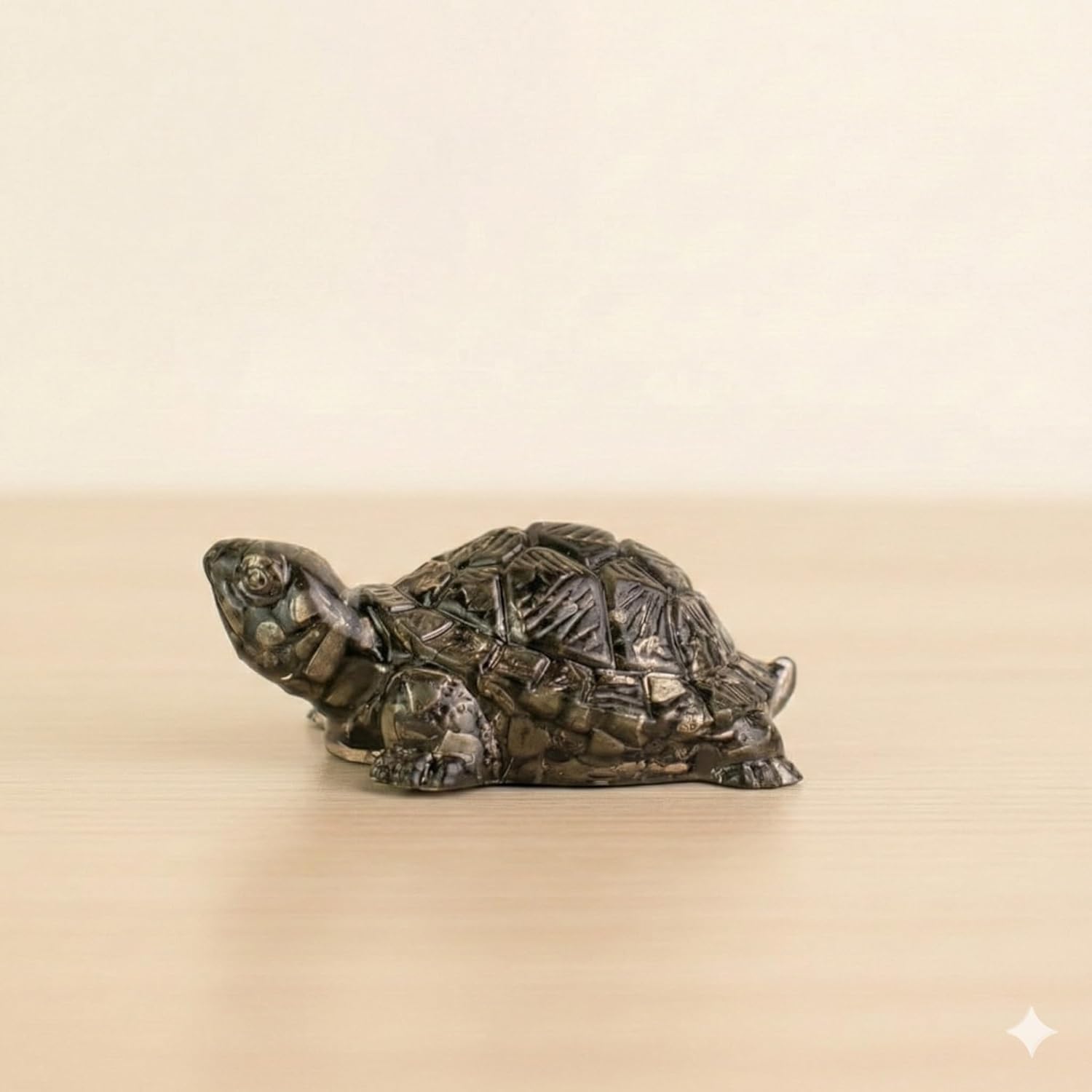 Natural pyrite tortoise for wealth attraction and Vastu.