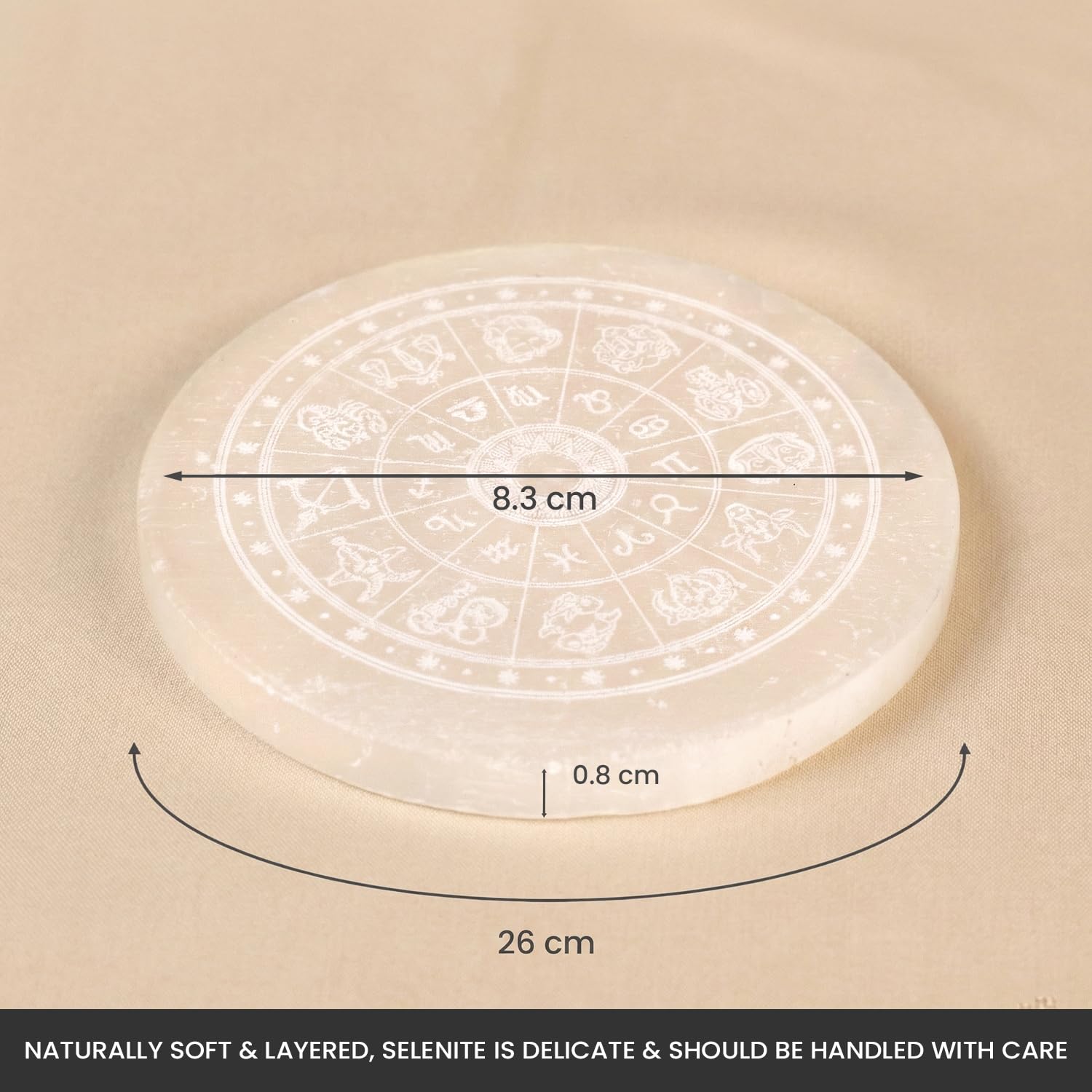 Hand-polished selenite slab showing natural translucent fibrous luster.