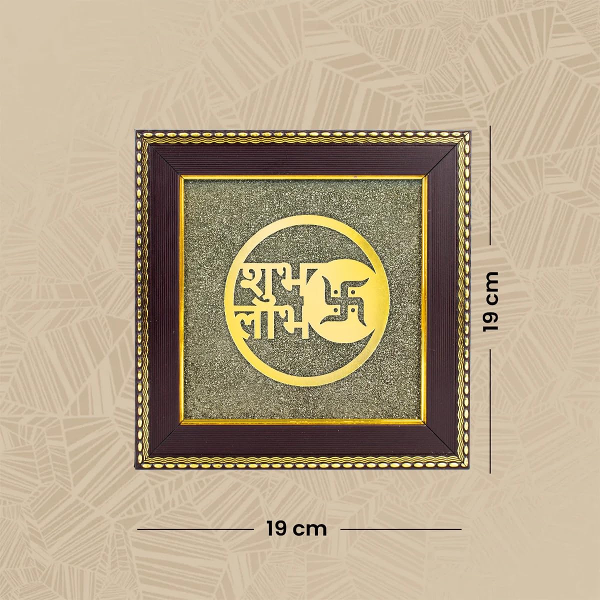 Auspicious Shubh Labh mascot on authentic raw pyrite stone