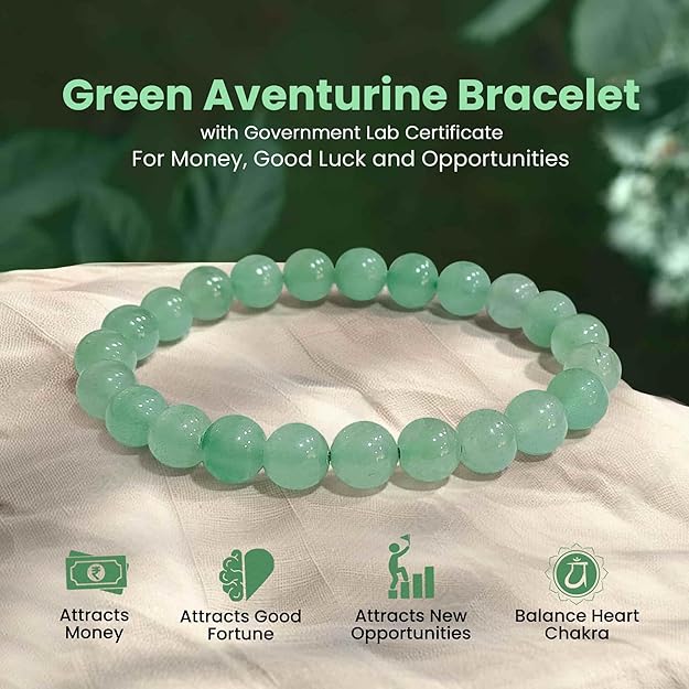 Green Aventurine Bracelet Certified - Unisex