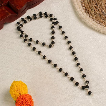 Silver Cap Karungali Mala