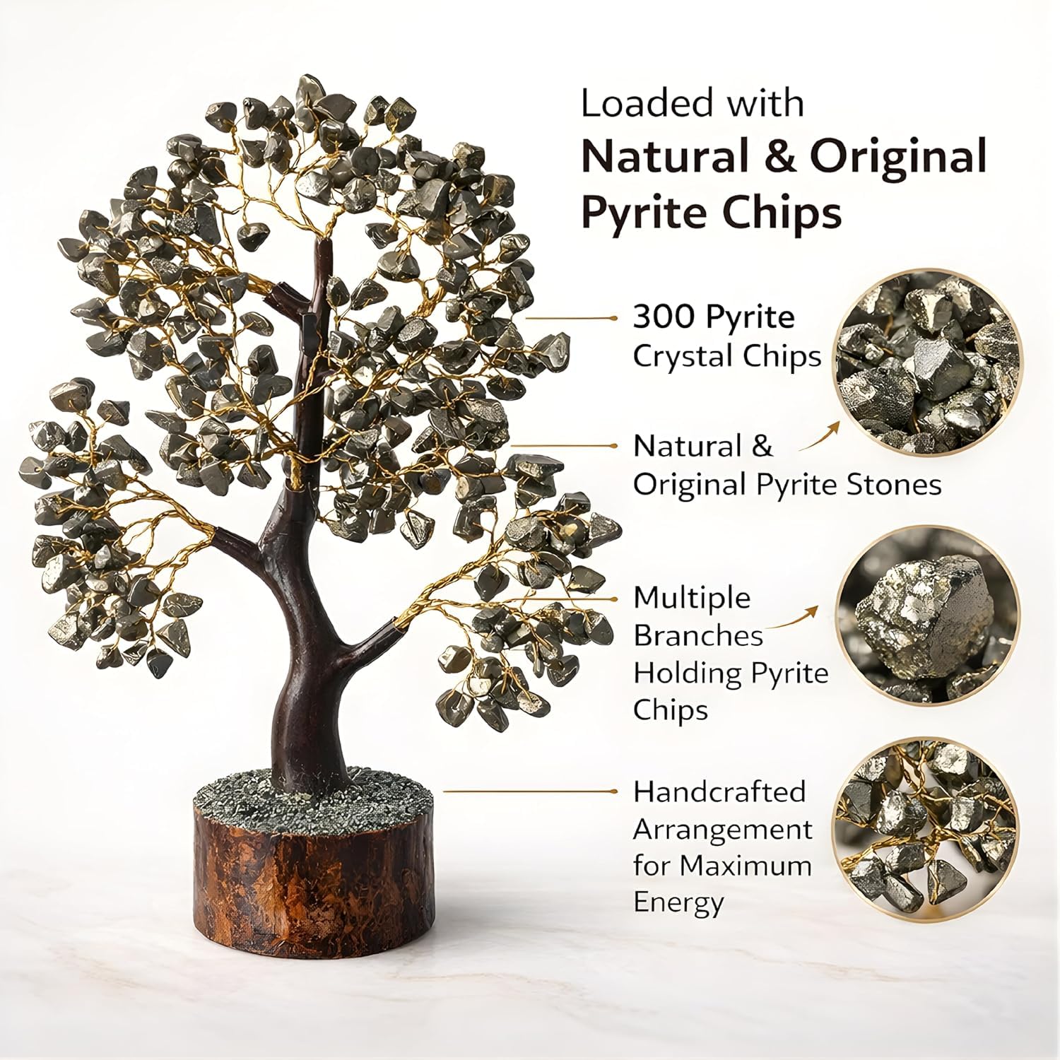 pyrite money tree Natural Pyrite Money Tree for Wealth & Good Luck