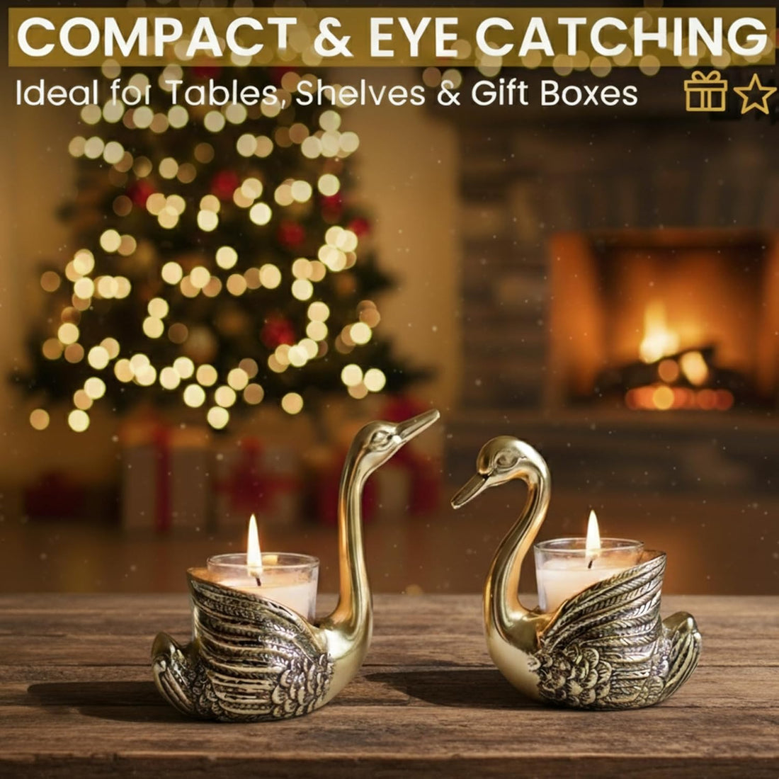 Pair of Swan Candle Holder | Wedding House Warming Gift | Good Luck Love Gift