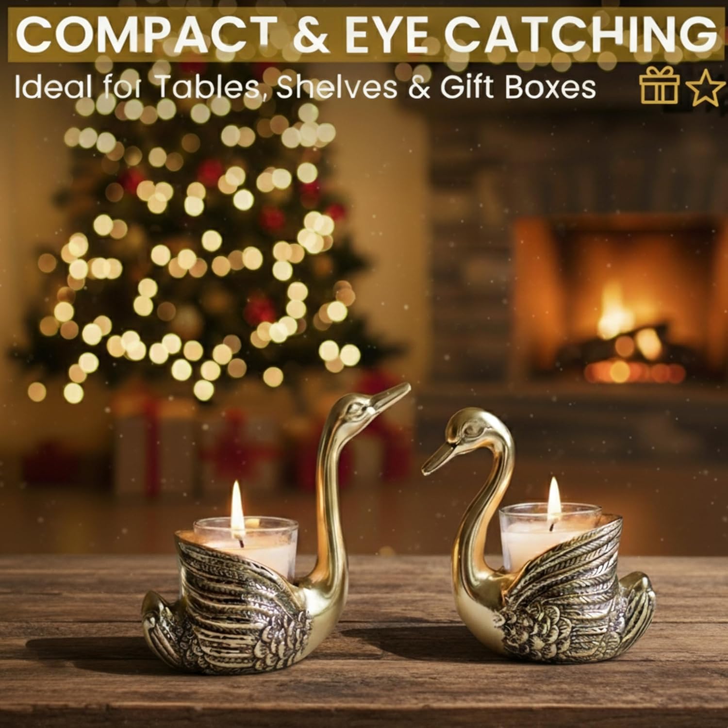 Pair of Swan Candle Holder | Wedding House Warming Gift | Good Luck Love Gift