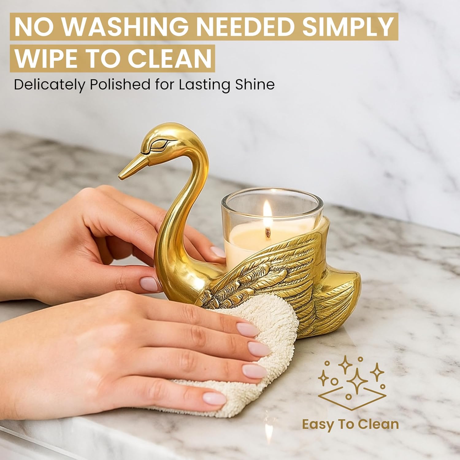 Pair of Swan Candle Holder | Wedding House Warming Gift | Good Luck Love Gift