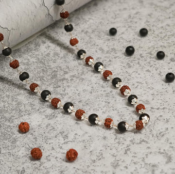 Silver Plated Rudraksha Karungali mala