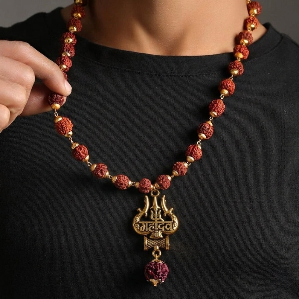 Luxury spiritual gift gold capped Rudraksha mala for business owners