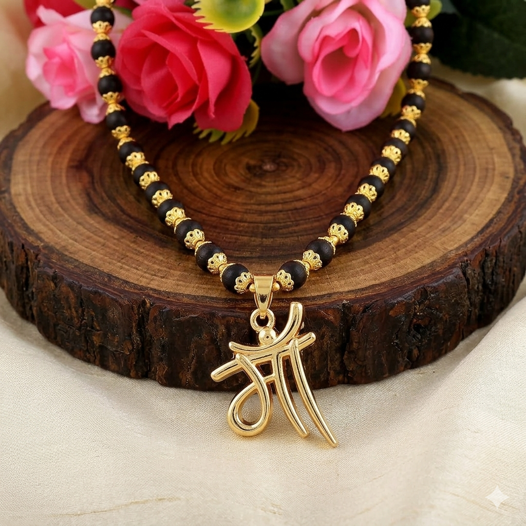 Traditional Indian Karungali 108 beads luxury garland with gold capping
