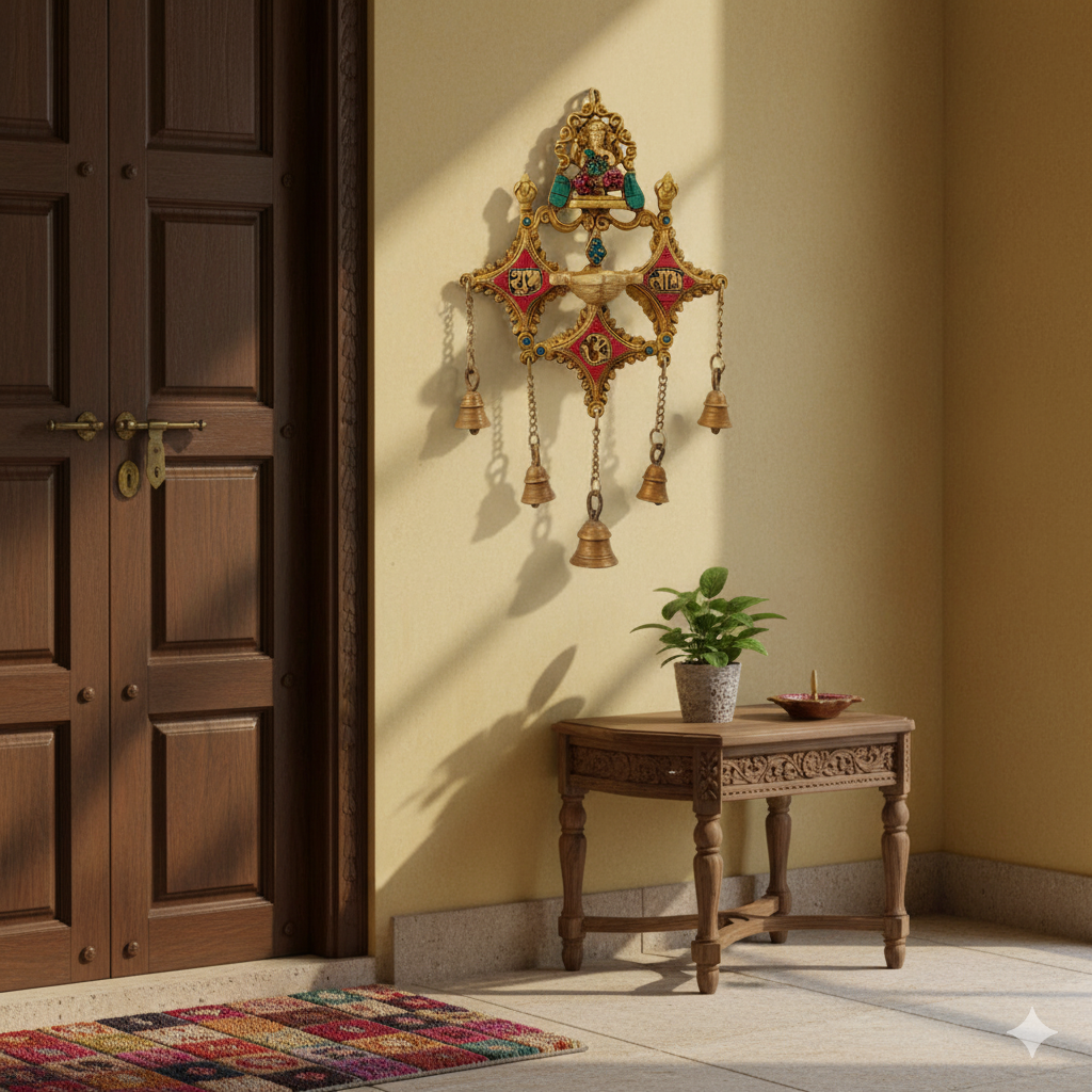 Decorative Ganesha Wall Hanging With Bells