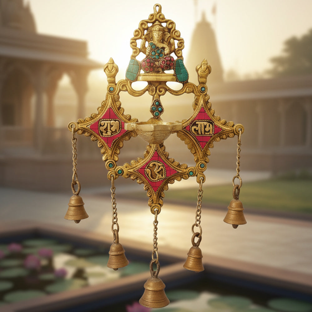 Decorative Ganesha Wall Hanging With Bells