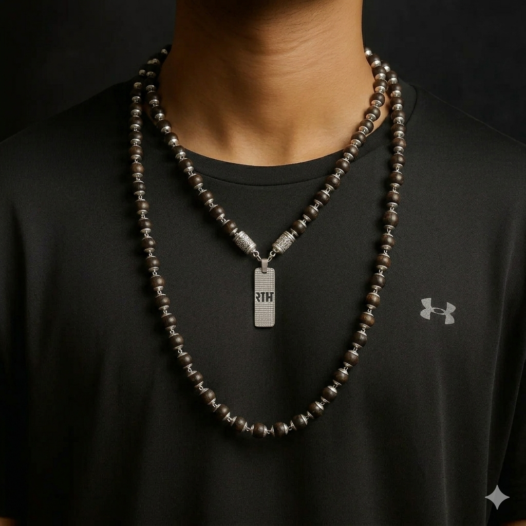 Premium quality Ram Naam golden finish locket with spiritual mala