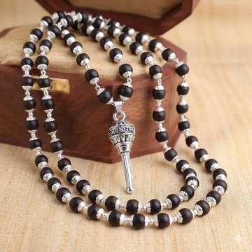 Premium quality Hanuman weapon locket on spiritual black wood beads