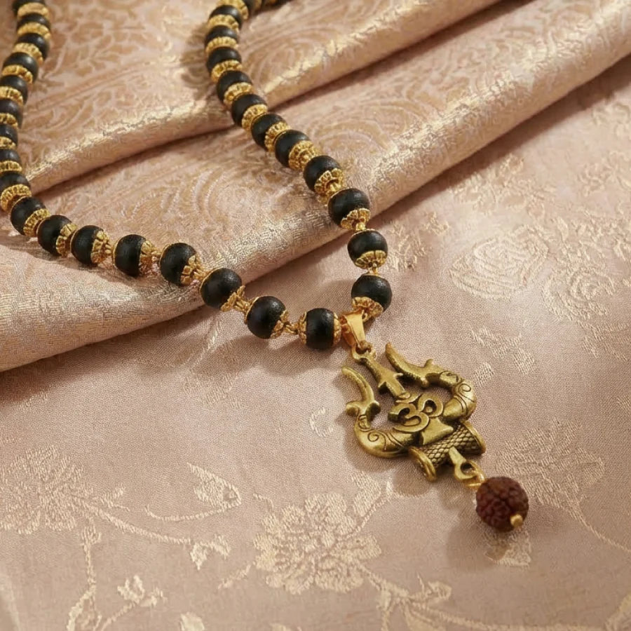 Original gold capped Karungali mala for success and wealth