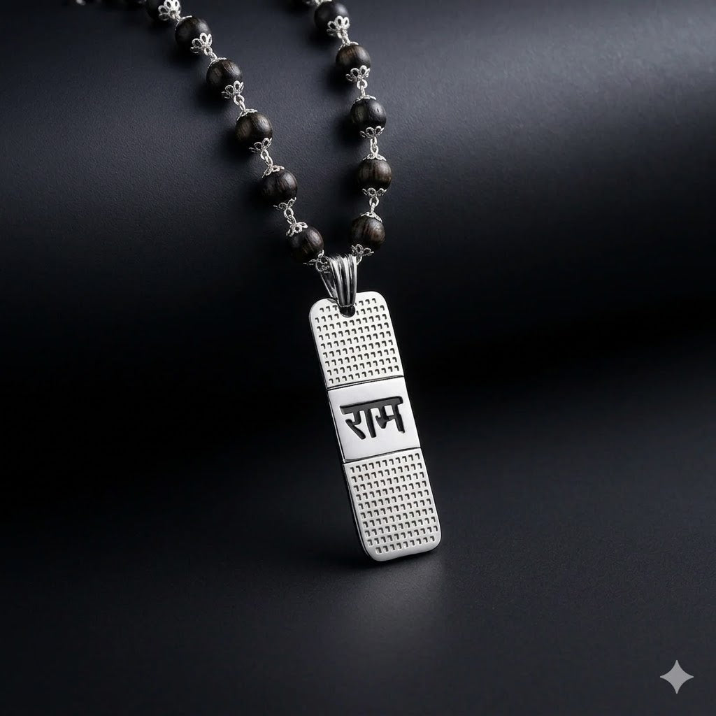Original Ram Naam pendant locket with Karungali mala for success