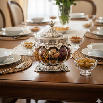 Juego de cuencos de vidrio de herencia para frutos secos y dulces, para decoración de mesa en el hogar y la oficina.